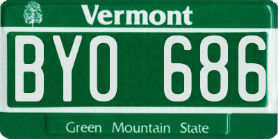 VT license plate BYO686