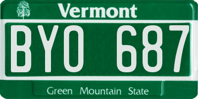 VT license plate BYO687