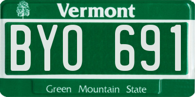 VT license plate BYO691