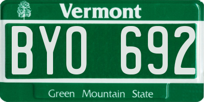 VT license plate BYO692