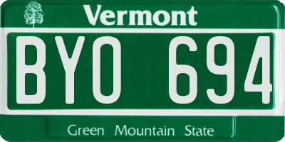 VT license plate BYO694