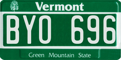 VT license plate BYO696