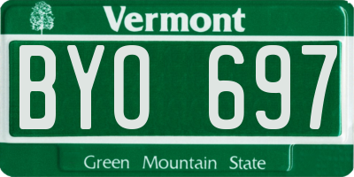 VT license plate BYO697