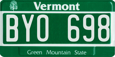 VT license plate BYO698