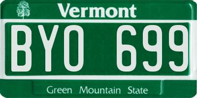 VT license plate BYO699