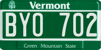 VT license plate BYO702
