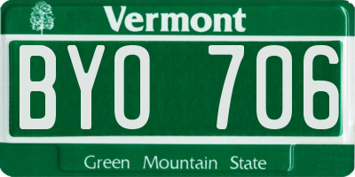 VT license plate BYO706