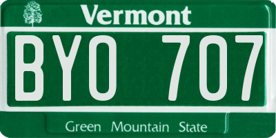 VT license plate BYO707