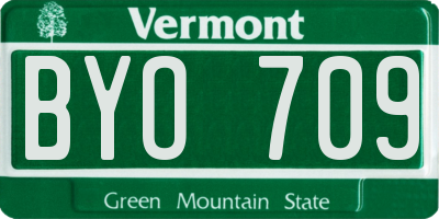VT license plate BYO709