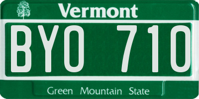 VT license plate BYO710