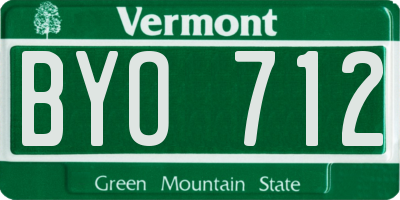 VT license plate BYO712