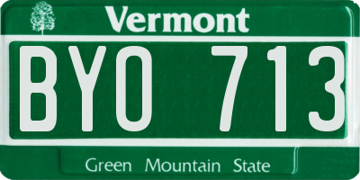 VT license plate BYO713