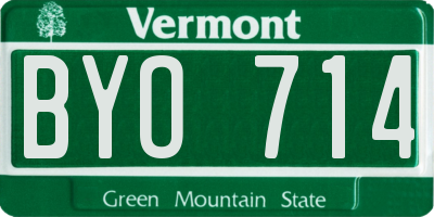 VT license plate BYO714