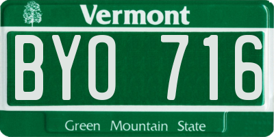 VT license plate BYO716