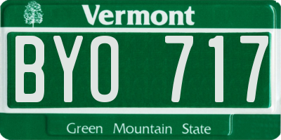 VT license plate BYO717