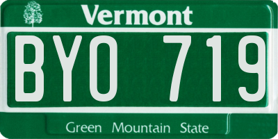 VT license plate BYO719