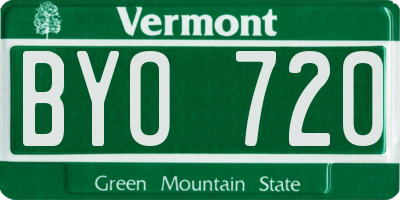 VT license plate BYO720