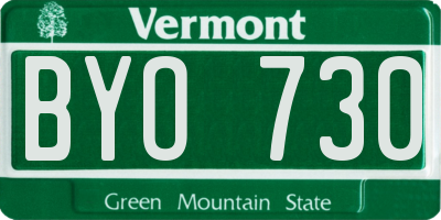 VT license plate BYO730