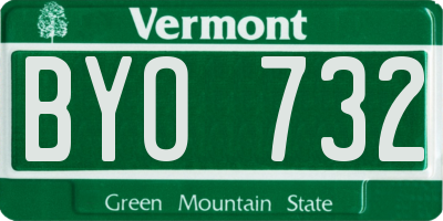 VT license plate BYO732