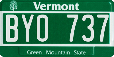 VT license plate BYO737