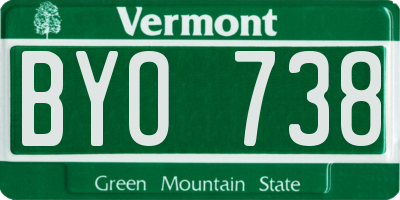 VT license plate BYO738
