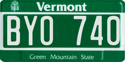 VT license plate BYO740