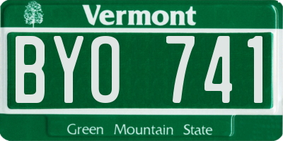 VT license plate BYO741