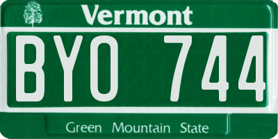 VT license plate BYO744