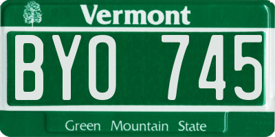VT license plate BYO745