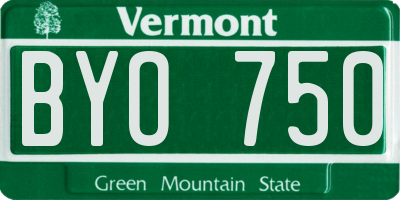 VT license plate BYO750