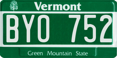 VT license plate BYO752