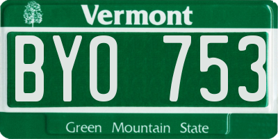 VT license plate BYO753