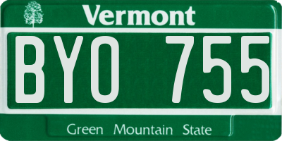 VT license plate BYO755