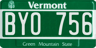 VT license plate BYO756
