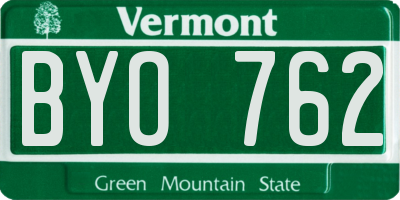 VT license plate BYO762