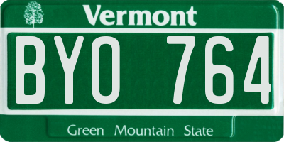 VT license plate BYO764