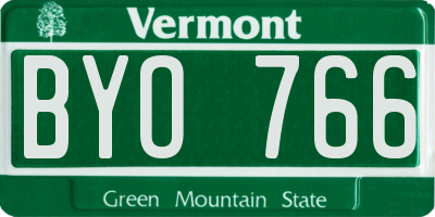 VT license plate BYO766
