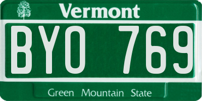 VT license plate BYO769