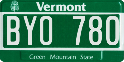 VT license plate BYO780