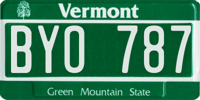 VT license plate BYO787