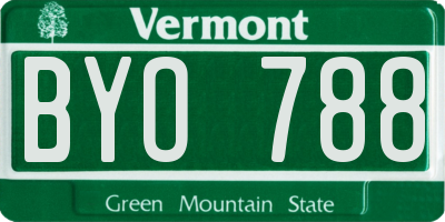 VT license plate BYO788