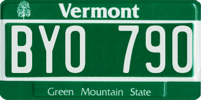 VT license plate BYO790