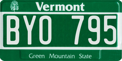 VT license plate BYO795