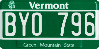 VT license plate BYO796