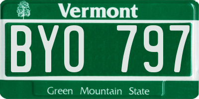 VT license plate BYO797