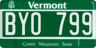 VT license plate BYO799