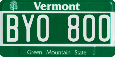VT license plate BYO800