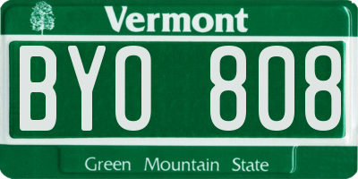 VT license plate BYO808