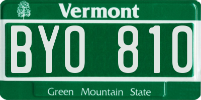 VT license plate BYO810