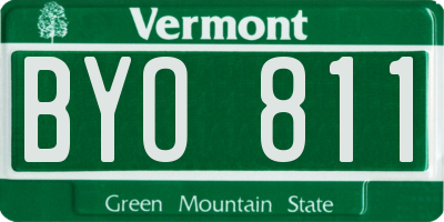 VT license plate BYO811